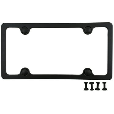 Auto Drive Plastic License Plate Frame with Fasteners, Black
