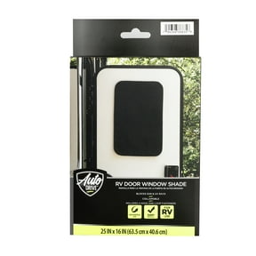 Auto Drive RV Door Window Shade, Universal, Collapsible, Polyester, Black