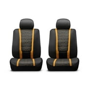 Auto Drive Racing Orange Faux Leather Seat Cover for Most Cars-2 Pack, Universal Fit