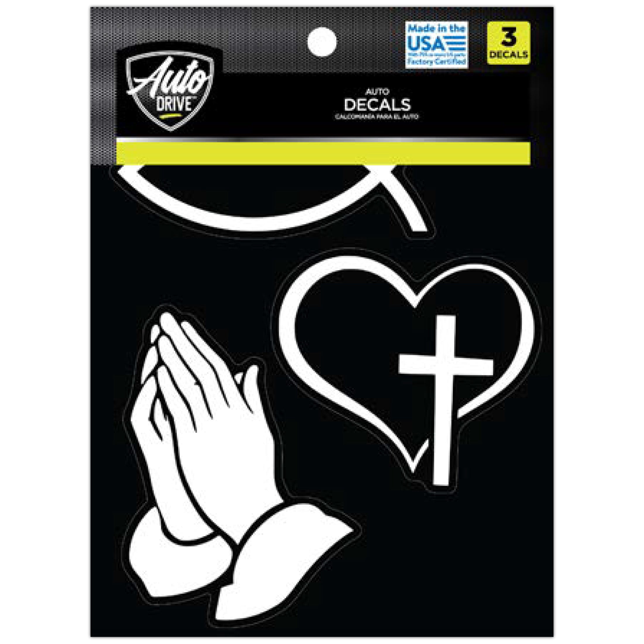 Auto Drive Religious Christian Faith Vinyl Auto Decals, 3-Piece Set