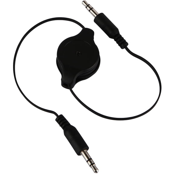 Auto Drive Retractable 31.5 Inch Auxiliary Cable, Black Color, Universal Compatibility