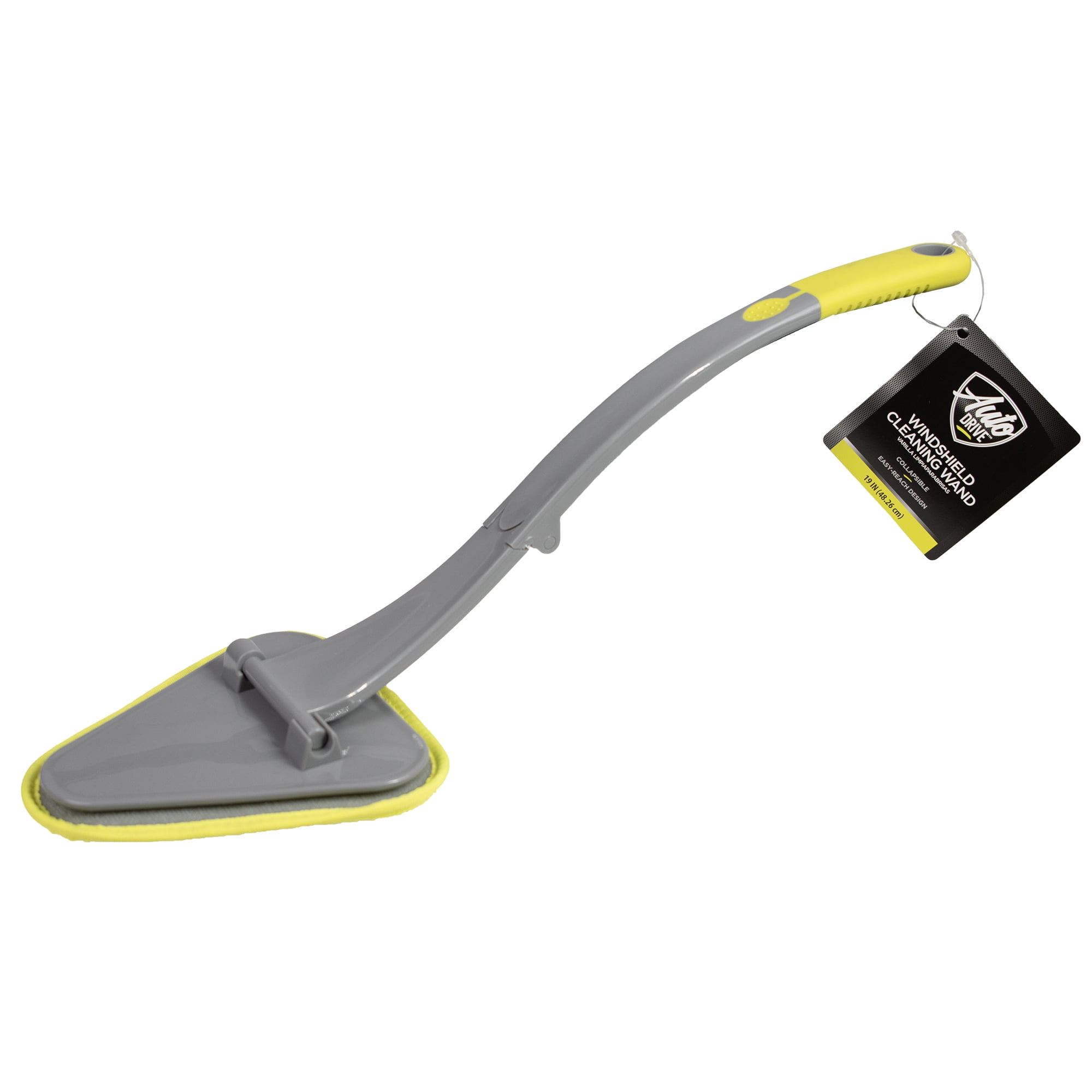 Auto Drive Reusable Microfiber Windshield Cleaner Tool, Foldable Handle 19"