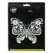 Auto Drive Rhinestone Butterfly Vinyl Vehicle Decal, White, 5.75” x 4.75”