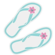 Auto Drive Rhinestone Flip Flops Vinyl Car Sticker Decal, Blue, Pink, 4.125” x 4.5”, 1 Pc