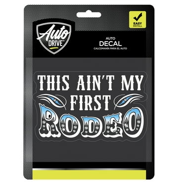 Auto Drive Rhinestone Rodeo Vinyl Vehicle Decal, White, 5.25” x 3.25”, 26553, 1 Piece