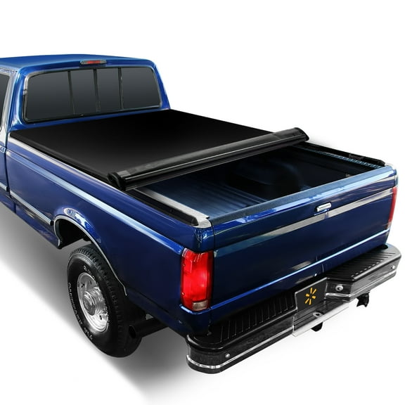 Auto Drive Soft Roll up Truck Bed Tonneau Cover Fits 75-96 Ford F-150 / 73-98 F-250 6.5Ft Bed
