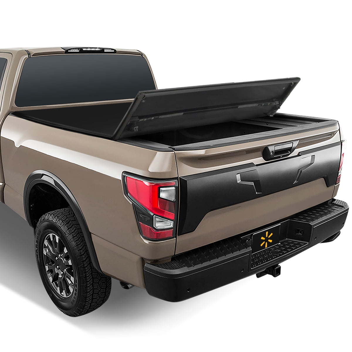 Auto Drive WMT-TRISOFT-48001 Soft Folding Truck Tonneau Cover, Vinyl Black, Heavy Duty, 5ft 5in, 1 Piece