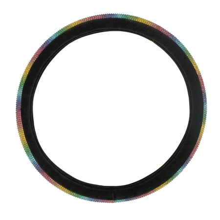 Auto Drive Steering Wheel Cover - Rainbow Diamond Leather - Universal Fit - 14.5''-15'' -22WMD09
