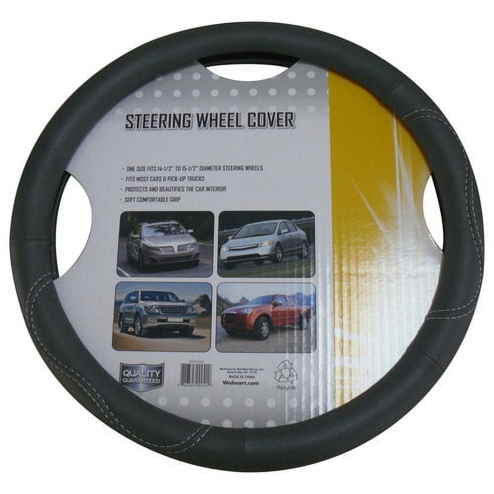 Auto Drive Stitch Steering Wheel Cover, Gray