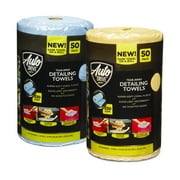 Auto Drive Tear Away Car Wash Coral Fleece Microfiber Detailing Towels, 50 Count Roll