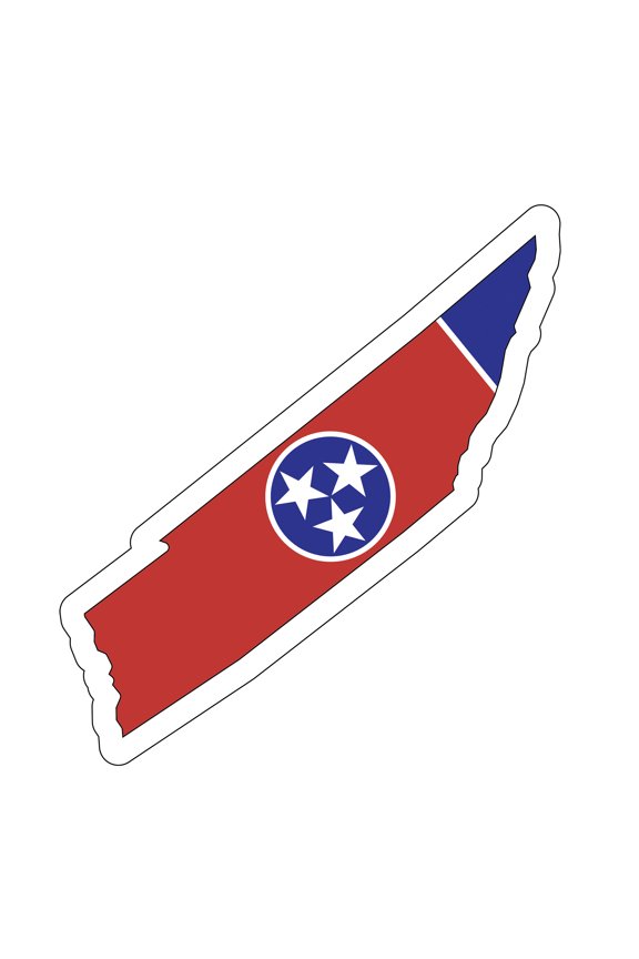 Tennessee State Vinyl Auto Decal, Multicolor, 8.75” x 2.5”