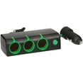 thumbnail image 1 of Auto Drive Triple 12V Socket Car Charger Cigarette Lighter Adapters, Black, 1 of 3
