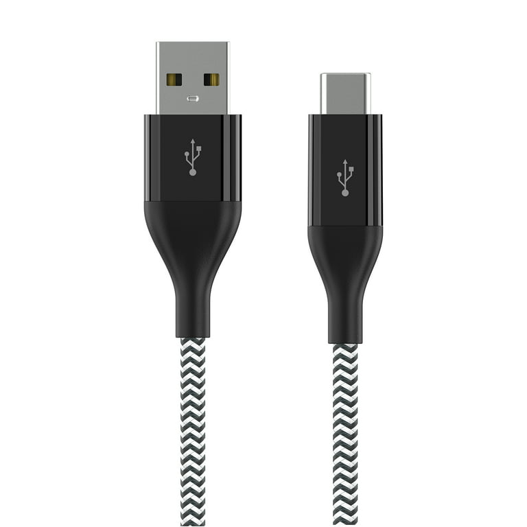 Auto Drive USB-C to USB-A, 6ft, Charging & Data Sync Cable (60W), Braided,  Black Single Pack