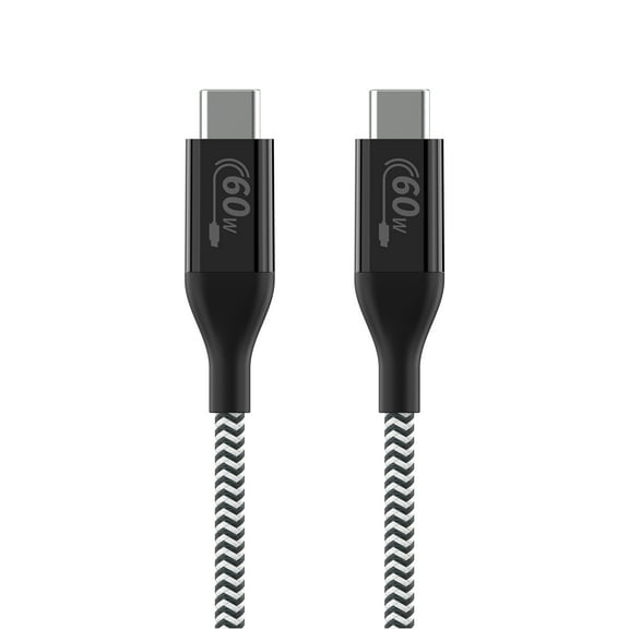 Auto Drive USB-C to USB-C, 6ft, Charging & Data Sync Cable, Braided, Black