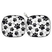 Auto Drive Universal Fit Car Windshield 2 Counts Paw Print Twist Sun Shade AD24M-104, 31.5 x 28.5''