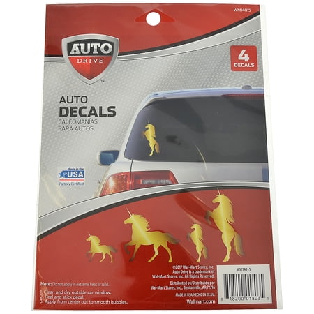 Auto Drive Unicorn Auto Decals, 4 Piece