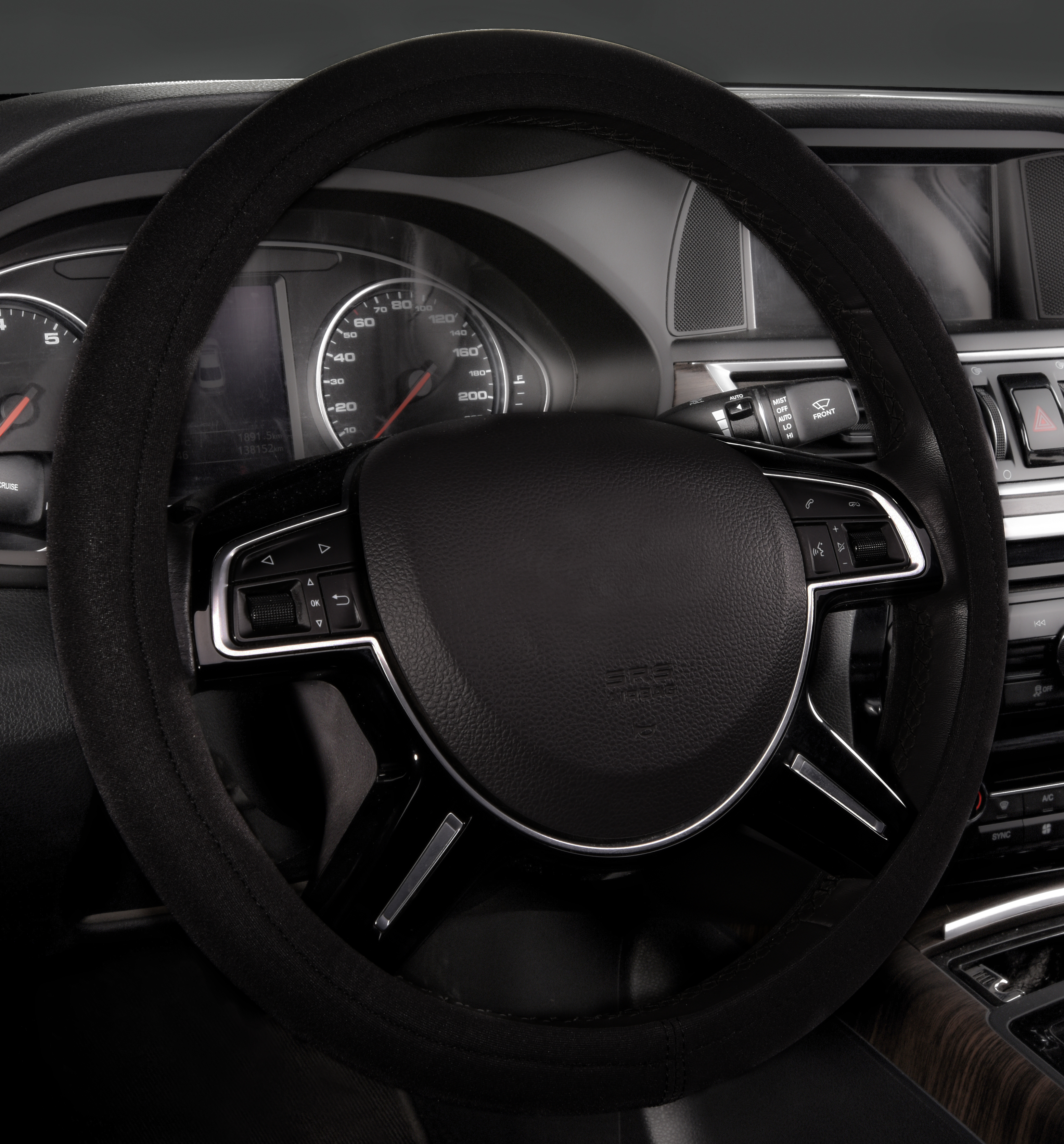 Auto Drive Universal Black Neoprene Waterproof Steering Wheel Cover, Fit  Most Cars, SUVs, Trucks