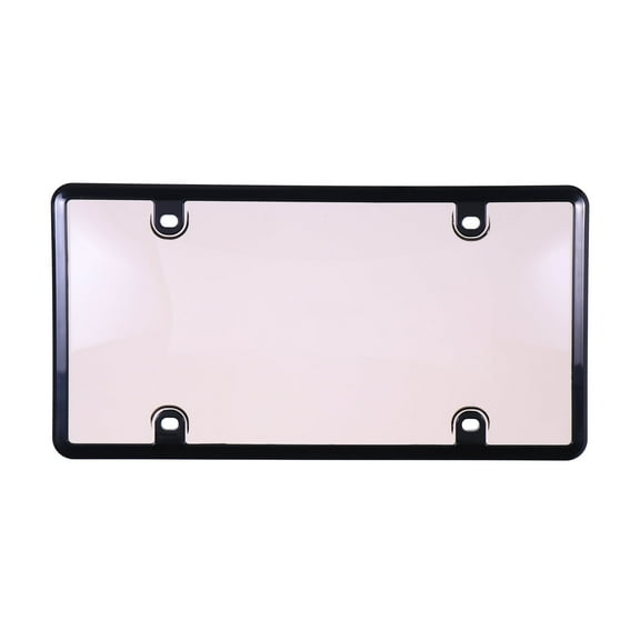 Auto Drive Universal Black Smoke Automotive License Plate Frame and Cover