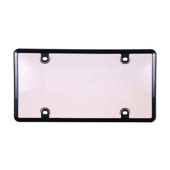 Auto Drive Universal Black Smoke Automotive License Plate Frame and Cover