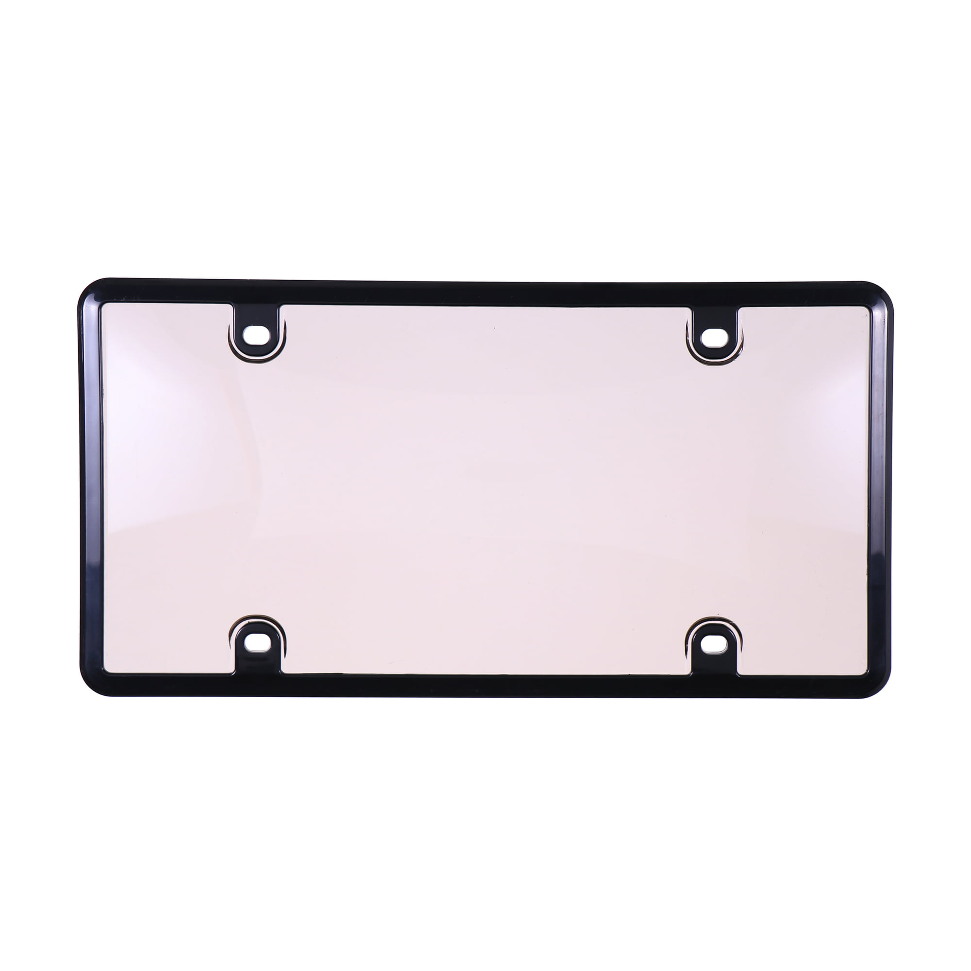Auto Drive Universal Black Smoke Automotive License Plate Frame and Cover 