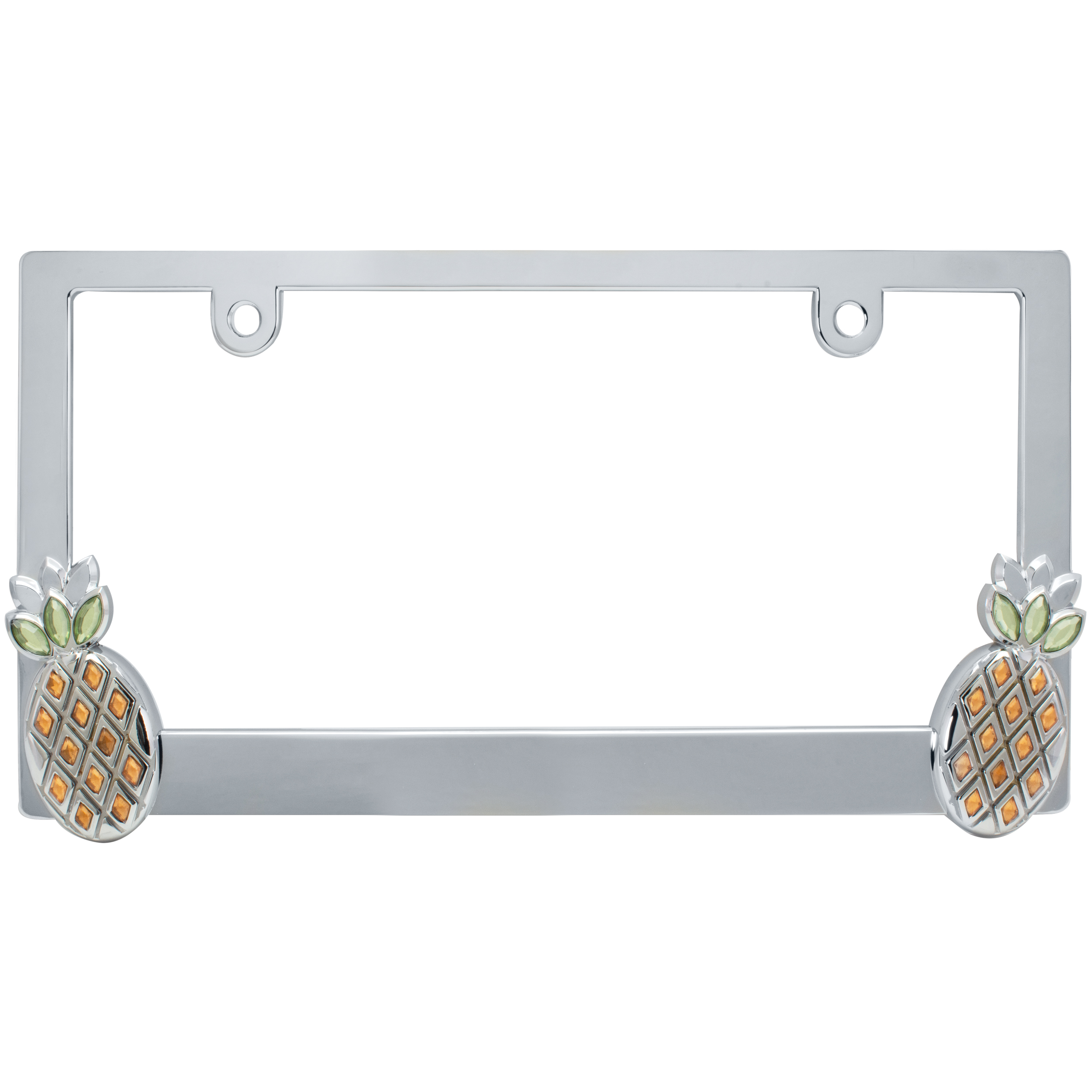 Auto Drive Universal Chrome License Plate Frame Pineapple