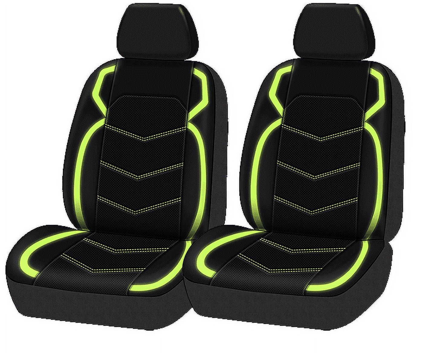 Auto Drive Universal Fit Glow in the Dark Leather Seat Covers, Set of 2,  Fit for Sedans, SUVs, MPVs