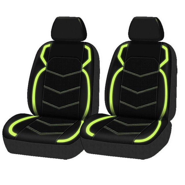Auto Drive Universal Fit Glow in the Dark Leather Seat Covers, Set of 2