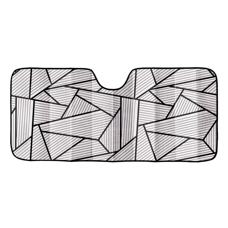 OAO 28センチ　SUNLIGHT CORE (Black × White) Auto Drive Universal Fit on Car Windshield Polygon Accordion