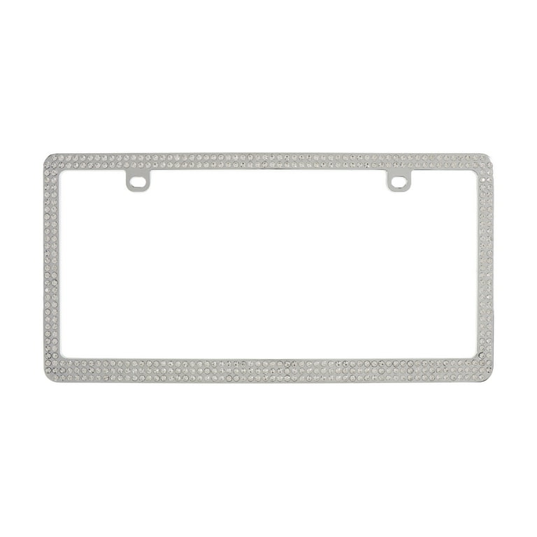 Auto Drive Universal License Plate Frame Chrome Bling 92860W Walmart