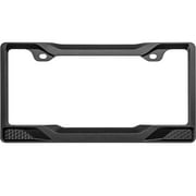 Auto Drive Universal Metal Sport Grill License Plate Frame, Black