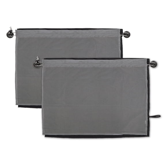 Auto Drive Universal Side Window Sun Shade with Suction Cups, Gray, 2 Count, 26 in x 19.68 in