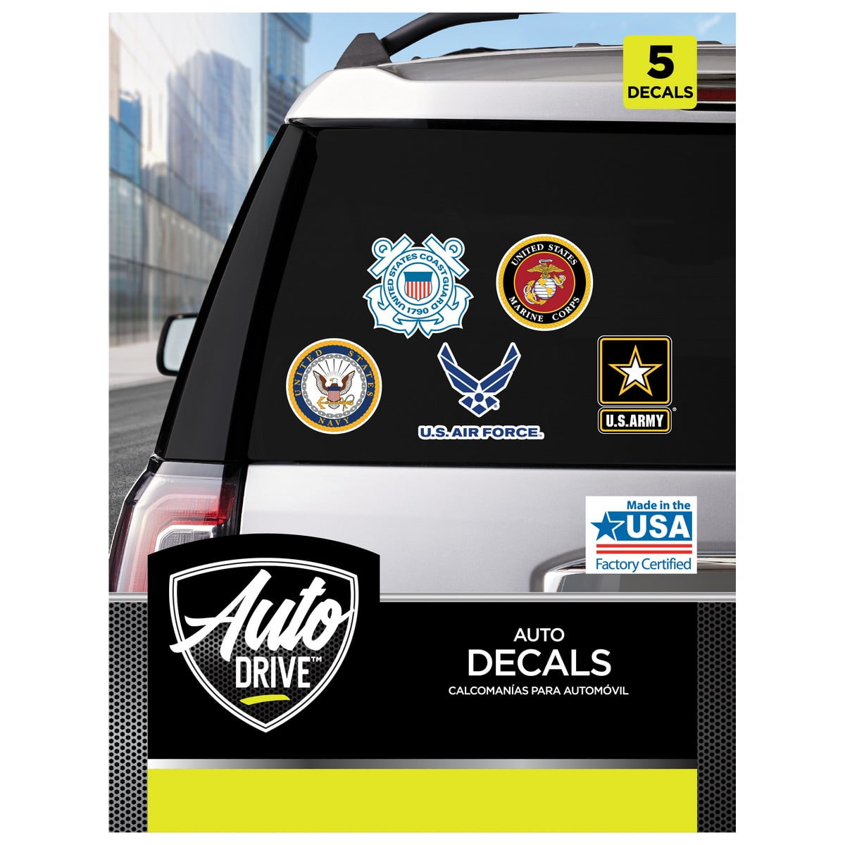 Auto Drive Vinyl Car Decal - Assorted Military Branch Logos