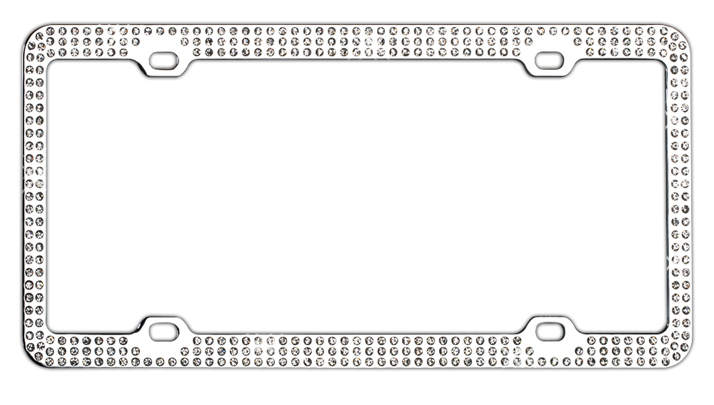 Auto Drive White Crystals License Plate Frame - image 1 of 4