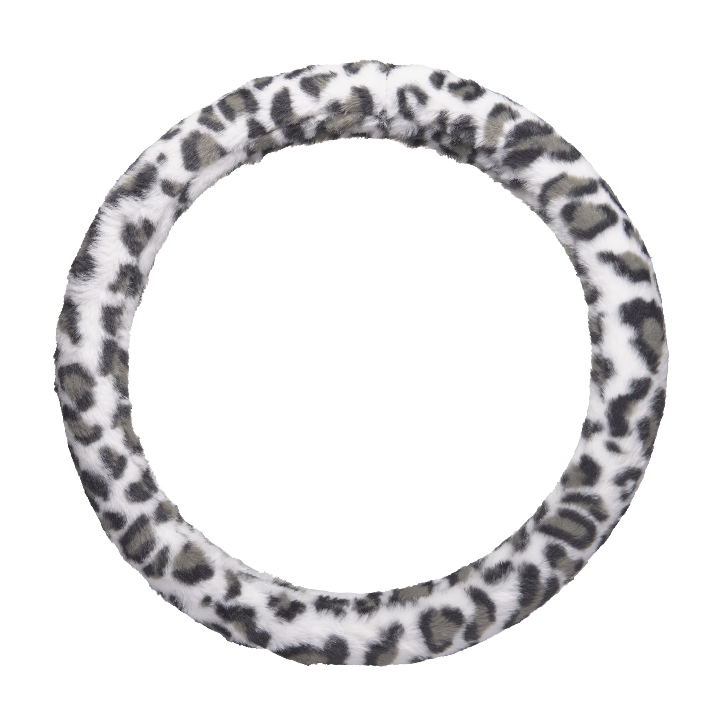 Auto Drive Leopard Print Steering Wheel Cover for Cars, Trucks, and SUVs, White