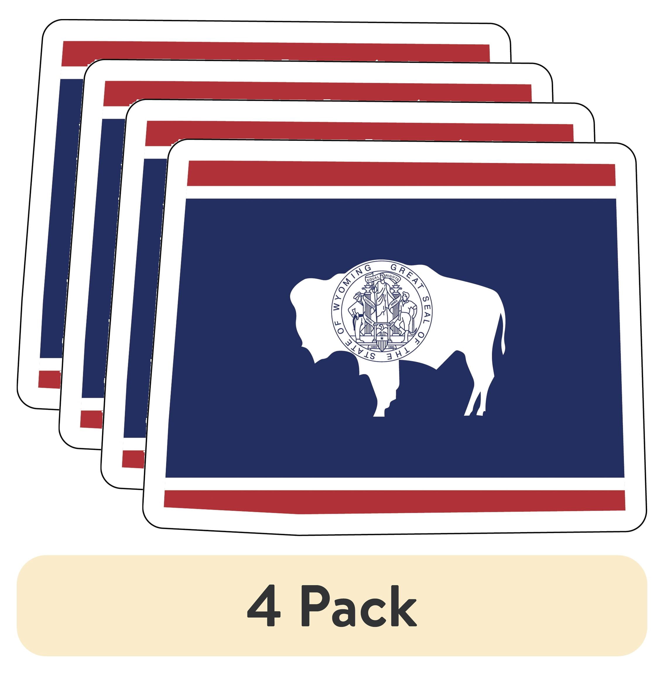 (4 pack) Auto Drive Wyoming State Vinyl Automotive Decal, Multicolor, 5 ...