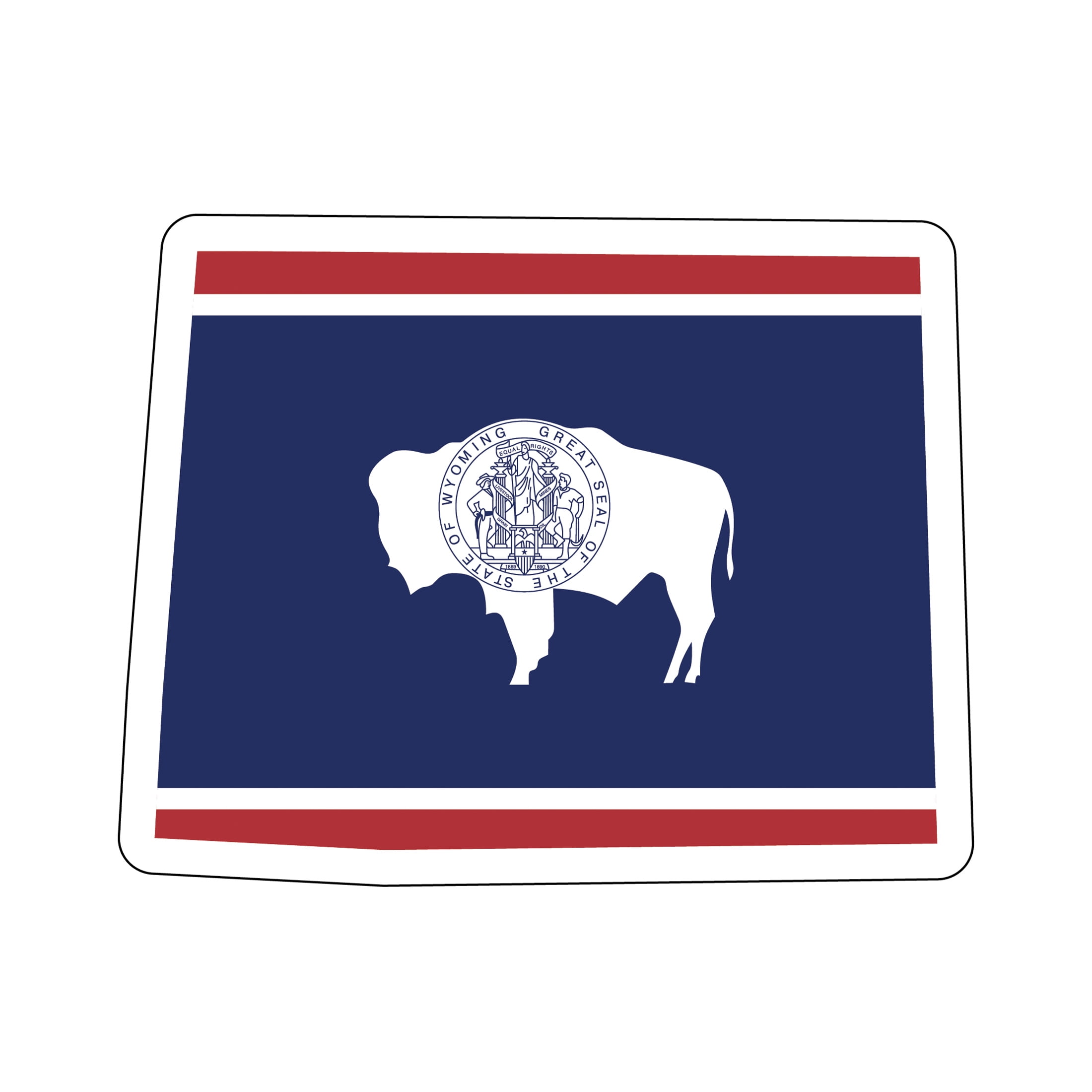 Auto Drive Wyoming State Vinyl Automotive Decal, Multicolor, 5.5” x 4.375”