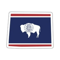 Auto Drive Wyoming State Vinyl Automotive Decal, Multicolor, 5.5” x 4.375”