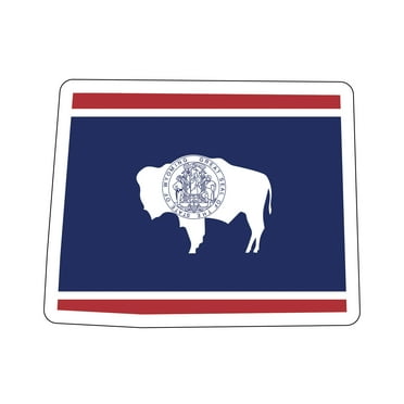 Auto Drive Wyoming State Vinyl Automotive Decal, Multicolor, 5.5” x 4.375”, 45177, 1 Piece