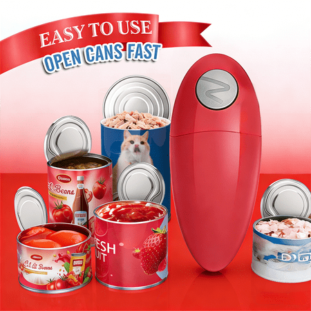 Auto Electric Can Opener, Hands Free Automatic Can Opener, Easy One Button Operation, Smooth Edge Safe Cut, Battery Operated Opener for Kitchen, Seniors, Arthritis, Home & Restaurant Use,