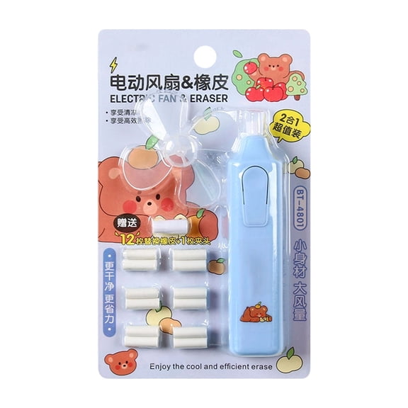 Auto Electric Eraser with 12 Refills for Artist Beginner Powered Eraser with Fan for Sketching Drawing Painting