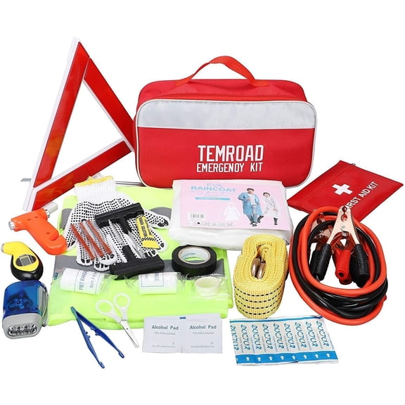 Auto Emergency Kit Set Car Tool Bag Vehicle Safety Kit Portable Roadside Temroad