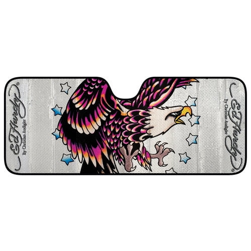 Auto Expressions Ed Hardy Jumbo Front Windshield Sunshade - Bald