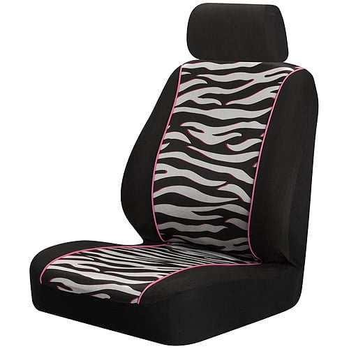 Auto Expressions Zebra with Pink/Black Low Back Seat Cover