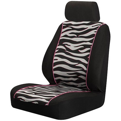 Auto Expressions Zebra with Pink/Black Low Back Seat Cover