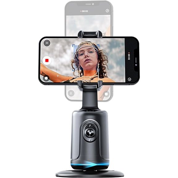 Auto Face Tracking Phone Holder & Mount, 360Fast Rotation, Gimbal Stabilizer for Influencer Content Creating Vlog, YouTube, TikTok, Gesture Recognization, GH-USTTA-BK