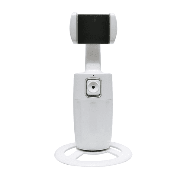 Auto Face Tracking Phone Holder, No App Required, 360 Rotation Face Body Phone Tracking Tripod-White