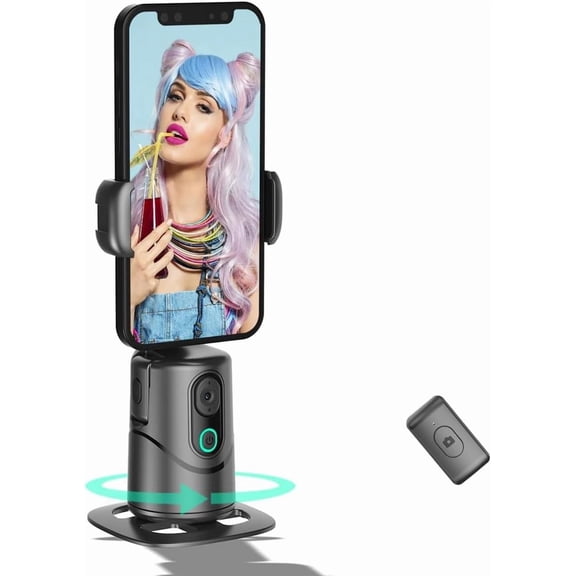 Auto Face Tracking Phone Holder,No App Required,360 Rotation Phone Camera Stand with Remote and Gesture Control, Smart Shooting Tripod for Vlog/TIK Tok Live Streaming YouTube Video Recording
