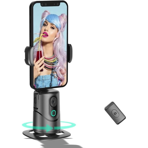 Auto Face Tracking Phone Holder,No App Required,360° Rotation Phone Camera Stand with Remote and Gesture Control, Smart Shooting Tripod for Vlog/TIK Tok Live Streaming YouTube Video Recording