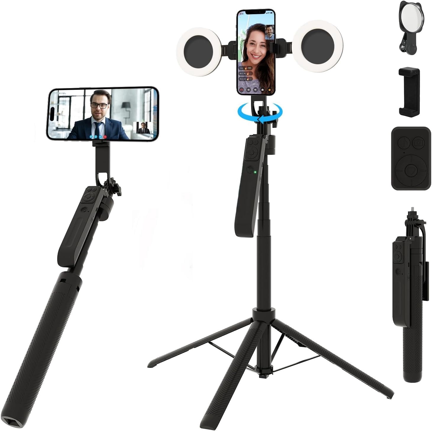 Phone Rear Camera Mirror See How You Look In Rear Camera For High Definition Photos (Black - View #4