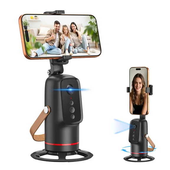 Auto Face Tracking Tripod, with Gesture Control Functon ,360° Rotation Face Body Phone Camera Mount Smart Shooting Phone Tracking Holder for Live Vlog Streaming Video, Accessories Selfie 360